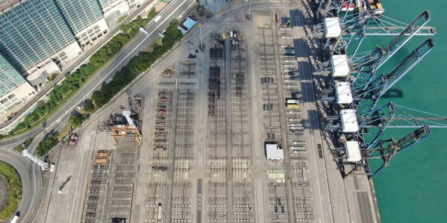 没货了，香港集装箱码头部分用地已经停用